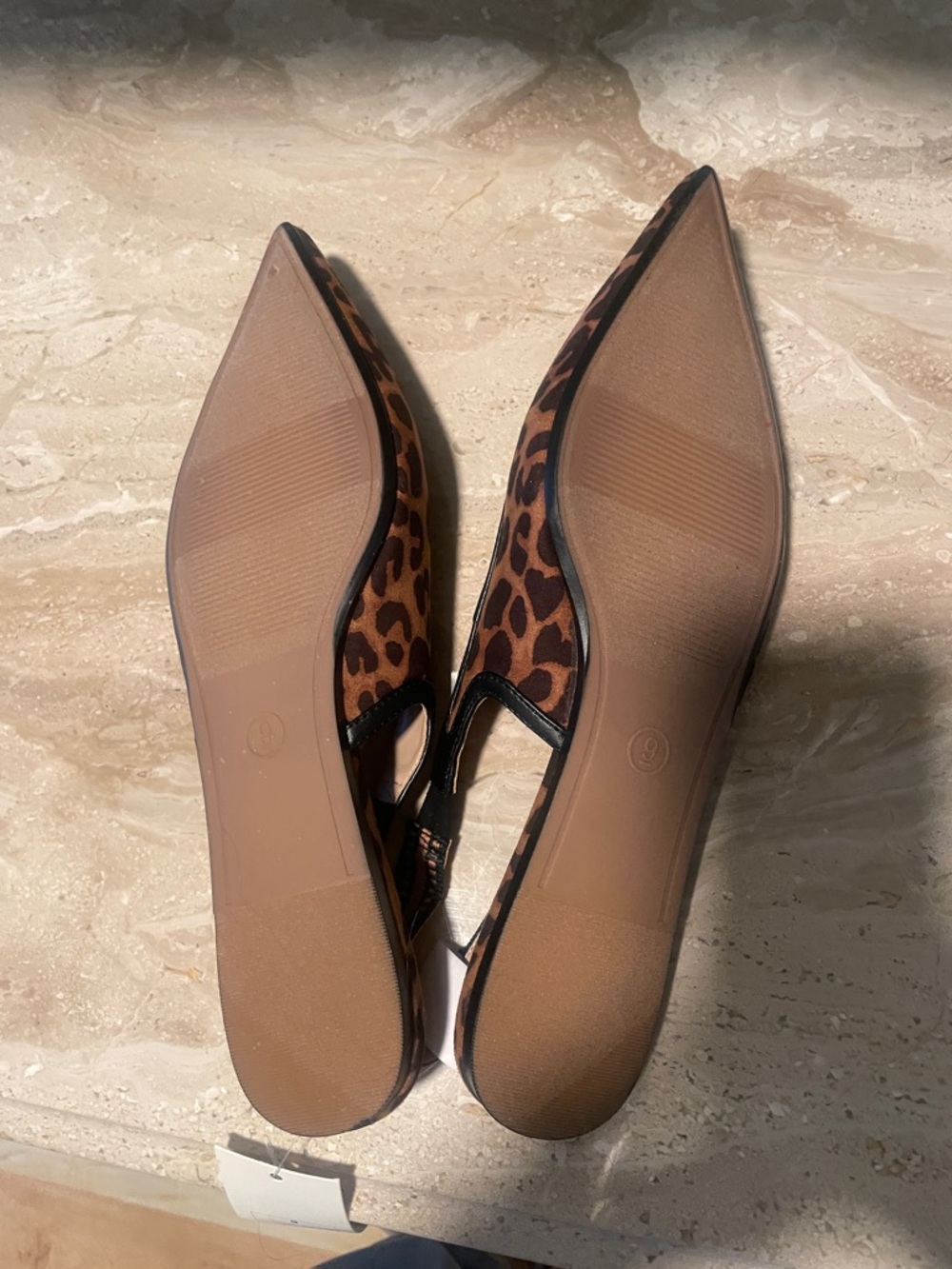 a new day Women’s Leopard Print Pointed Slingback Flats - Brown & Black Size 9 - Picture 8 of 8
